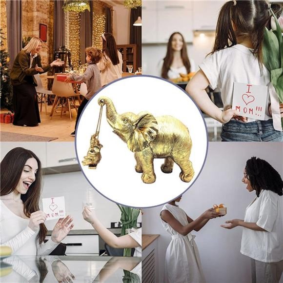 Elephant Statue Home Decor, Birthday Gifts for Mom&Women, Good Luck Elephant - Picture 4 of 7